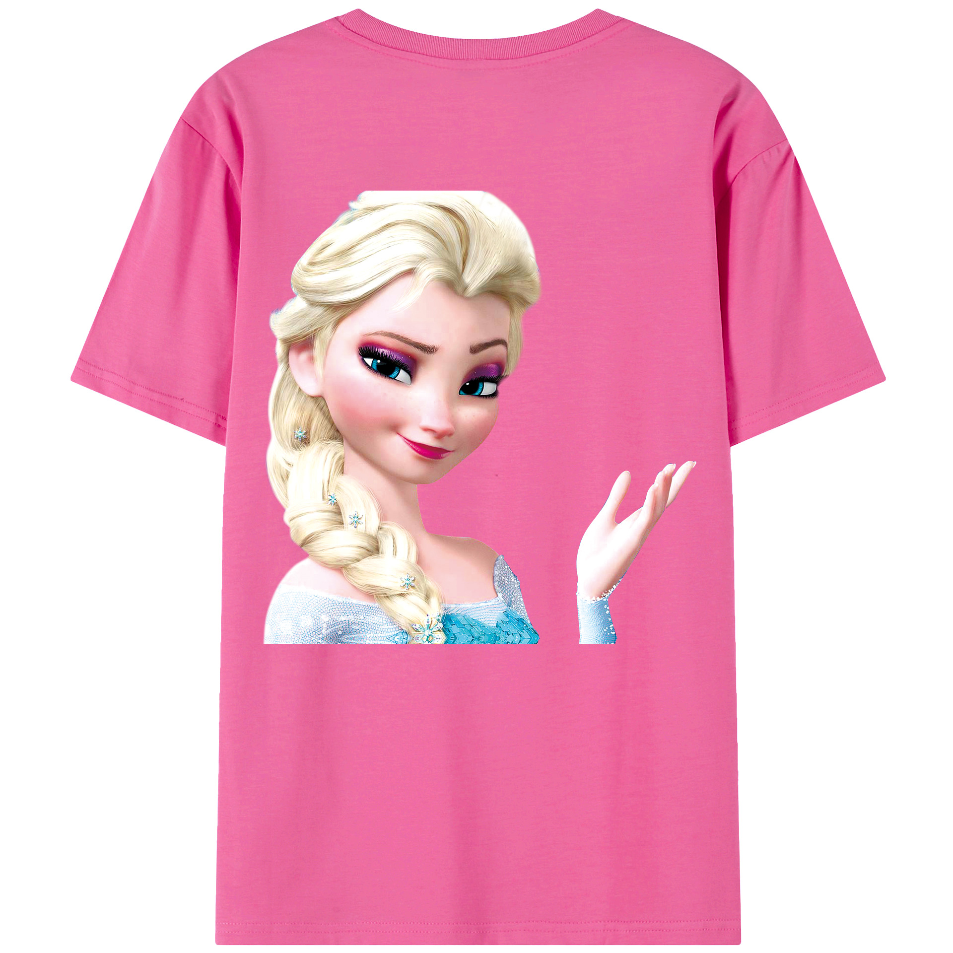 （画像用） アナと雪の女王 アンナ エルサ Frozen Anna Elsa レディース半袖Tシャツ(バックプリント)